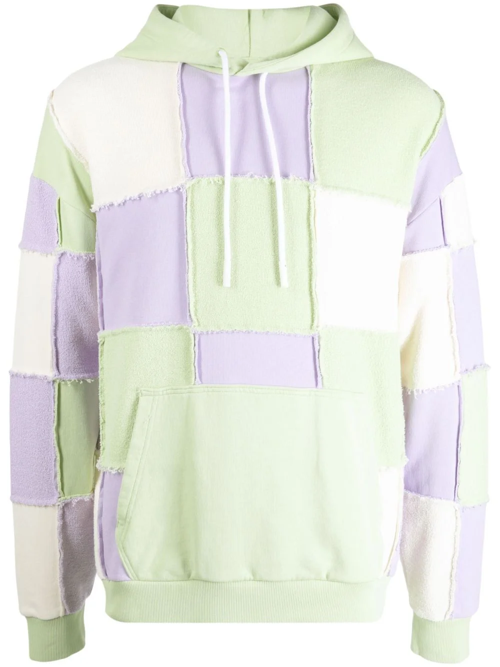 patchwork cotton hoodie - 1