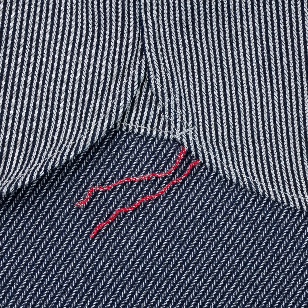 IHSH-366-IND 8oz Herringbone Hickory Stripe Work Shirt - Indigo - 14