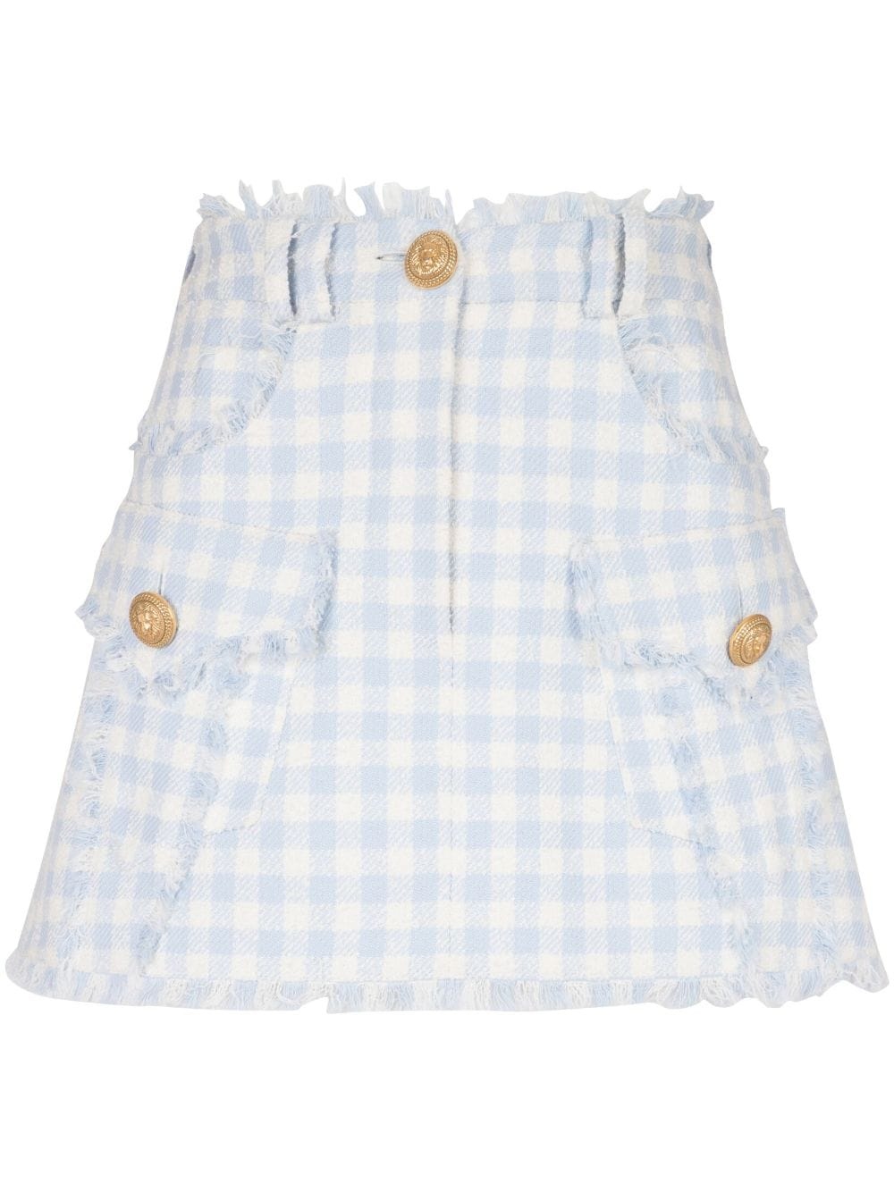 gingham-pattern A-line miniskirt - 1