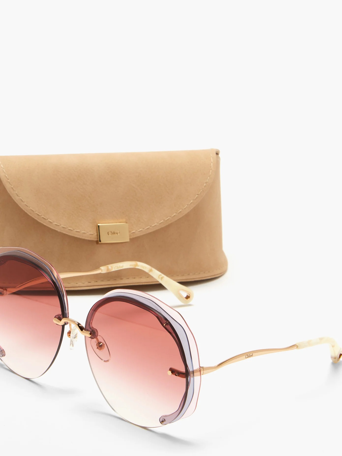 Elaia oversized round metal sunglasses - 5