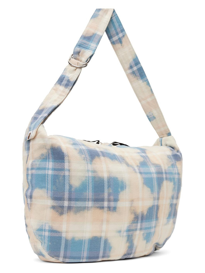 Off-White & Blue Bleached Bape Check Furoshiki Bag 3