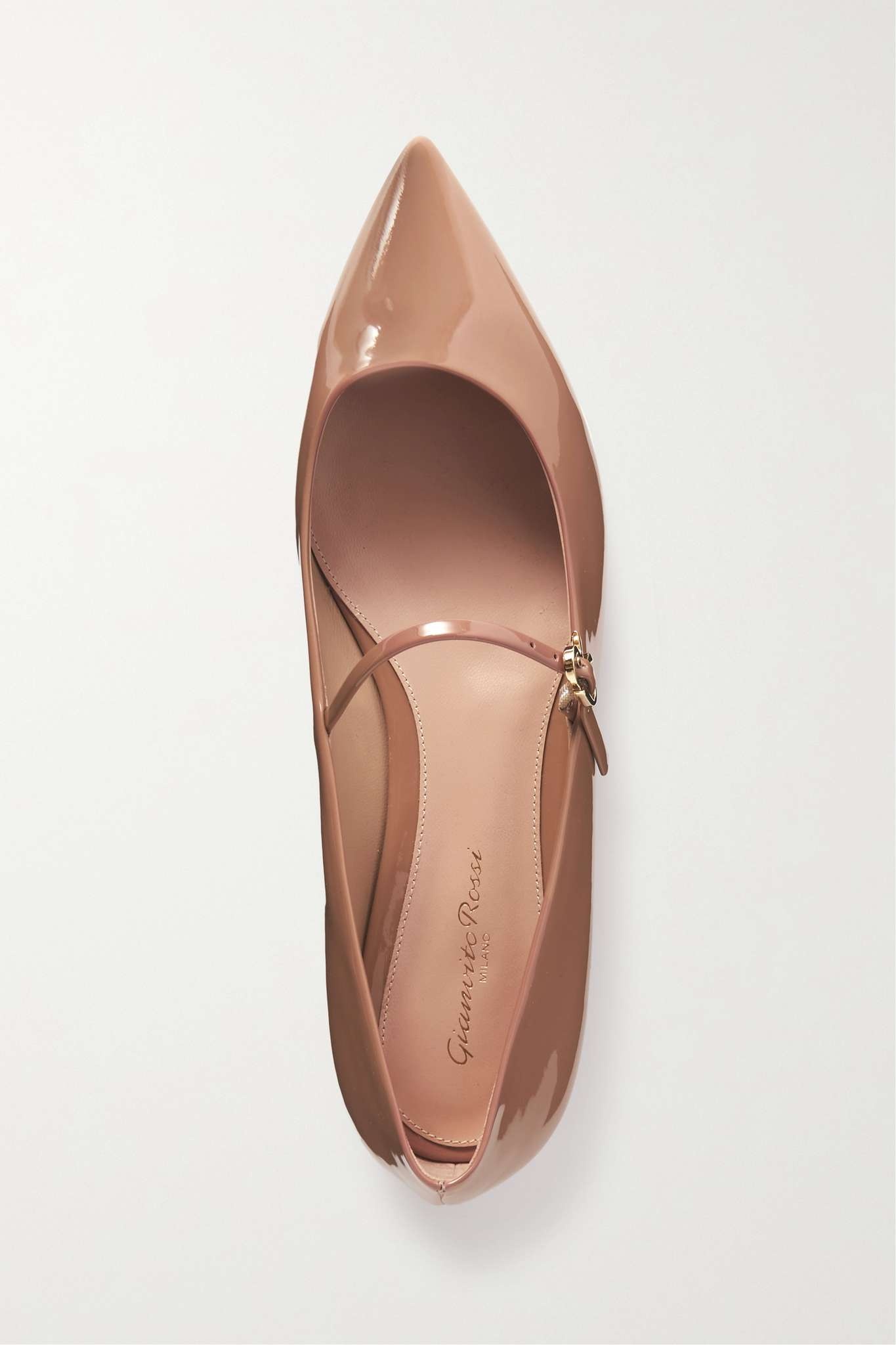 Vernice patent-leather Mary Jane point-toe flats - 5