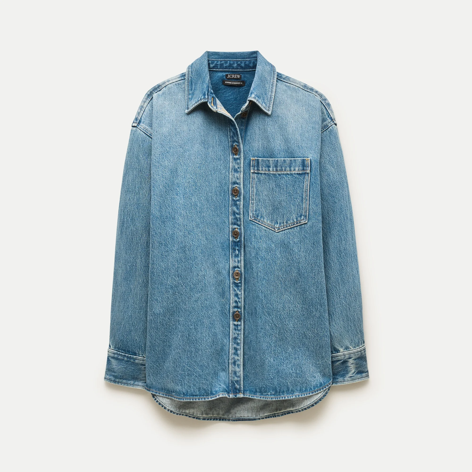 Étienne oversized button-up shirt in denim - 1