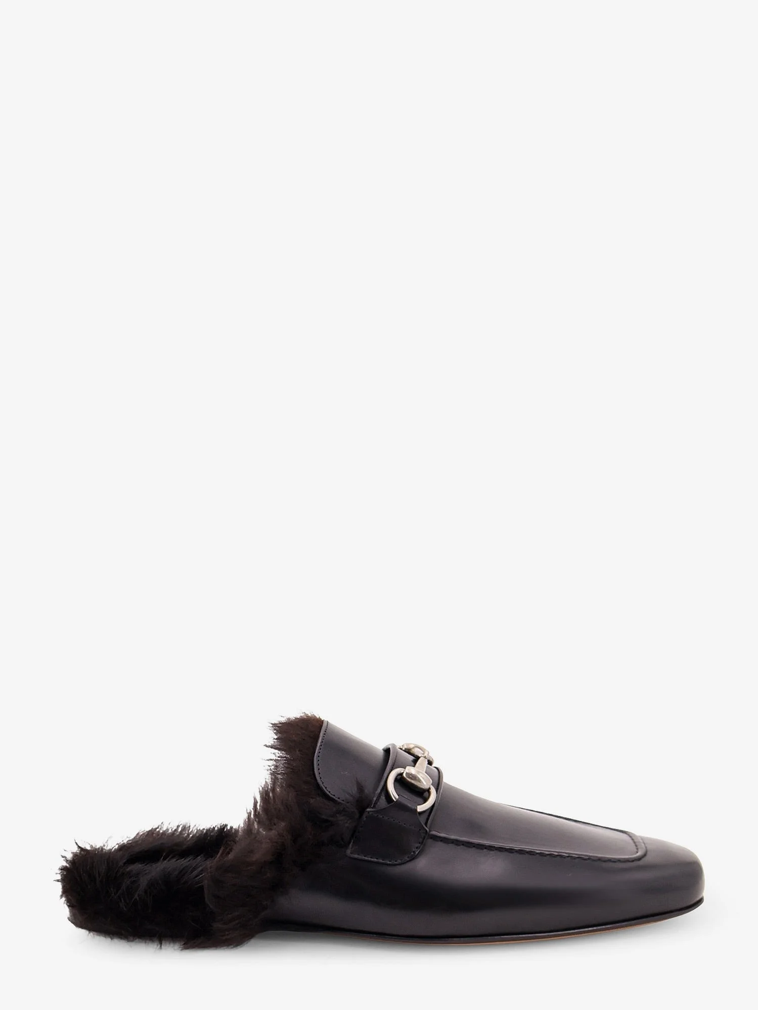 Gucci Men Black Leather Slipper With Horsebit - 1