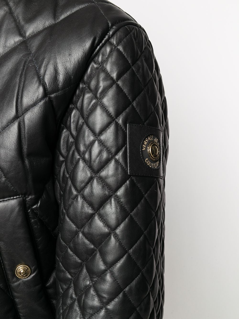 padded zip-up lambskin jacket - 5