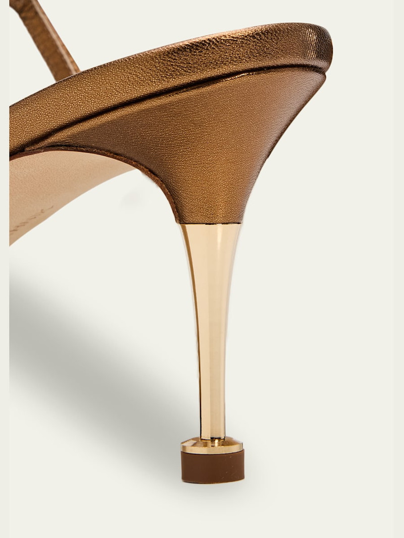70mm Ciagalo Metallic Leather Ankle-Strap Sandals 3