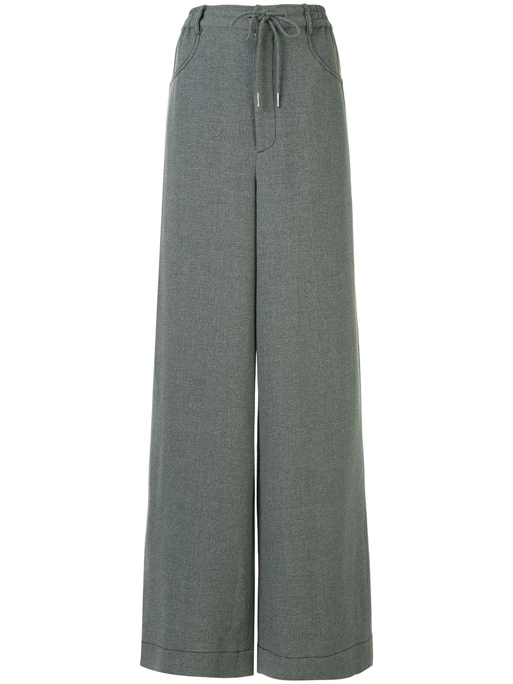 drawstring waist palazzo trousers - 1