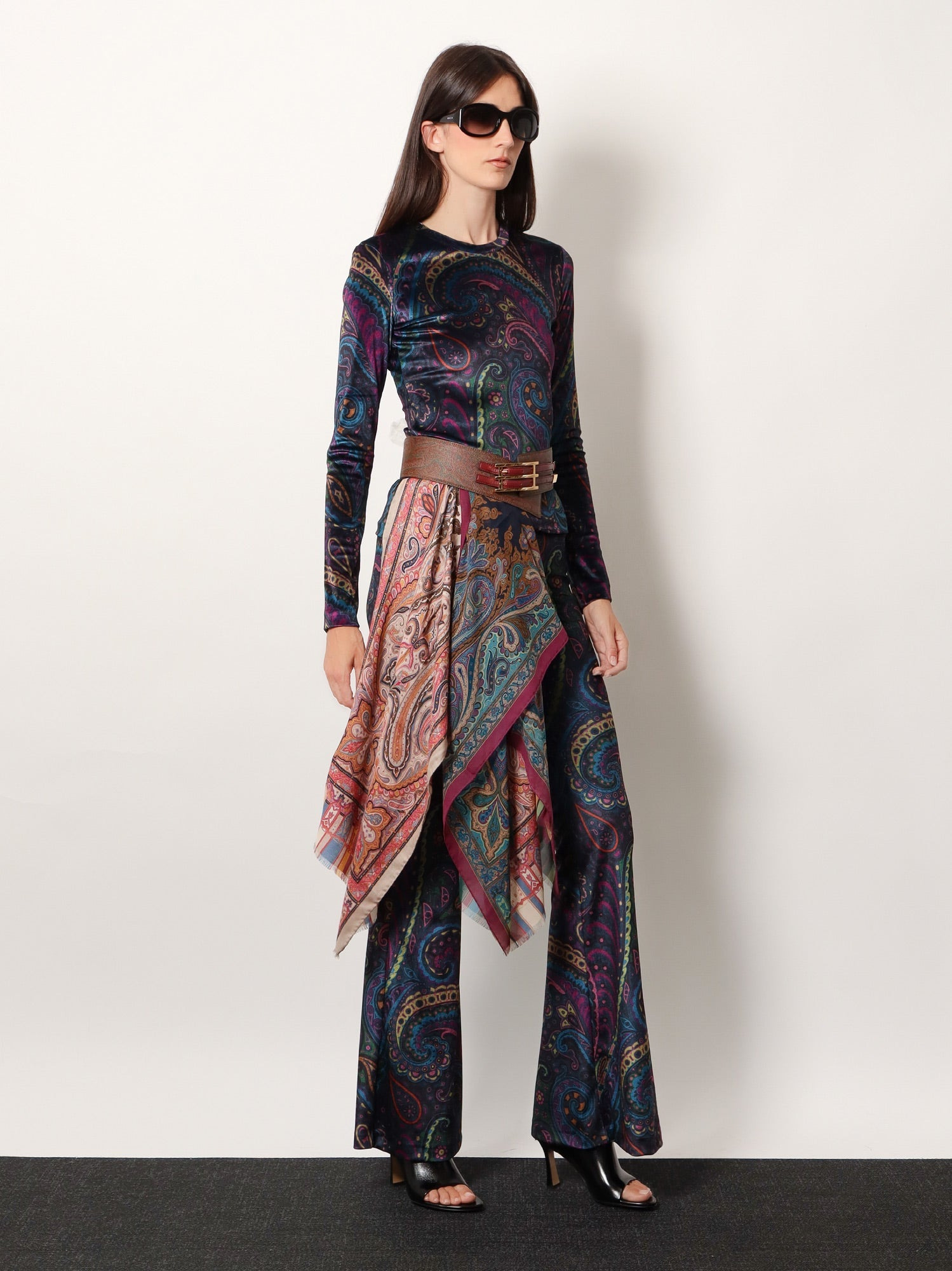 Etro Women Chenille Trousers With Multicolor Print - 2