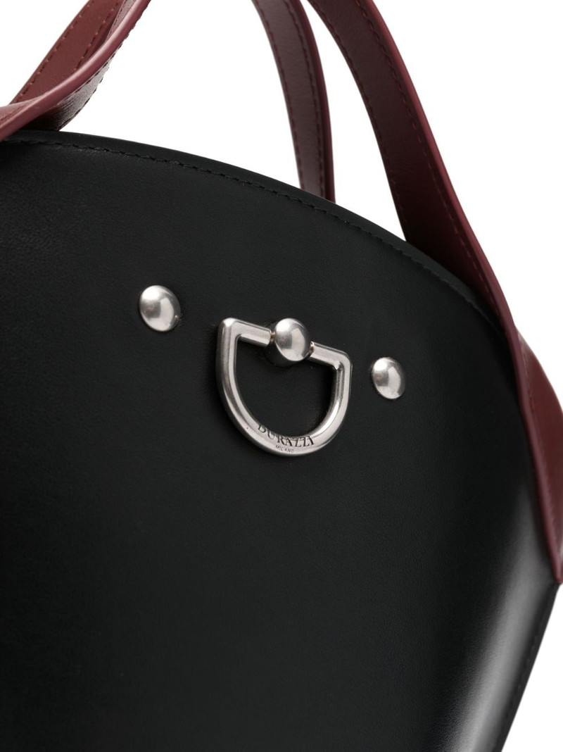 two-tone leather tote bag 4