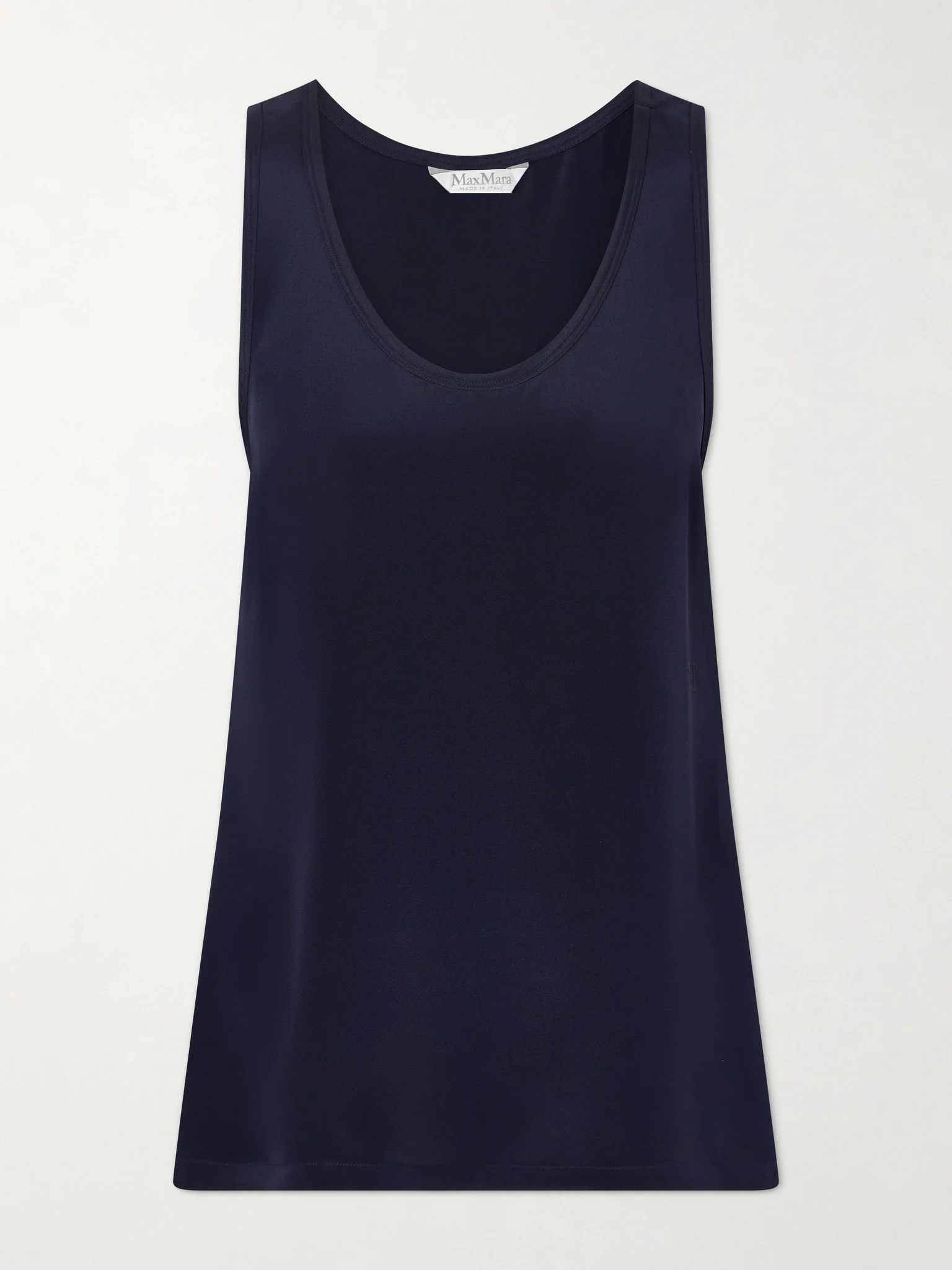 Draped silk tank Navy - 1