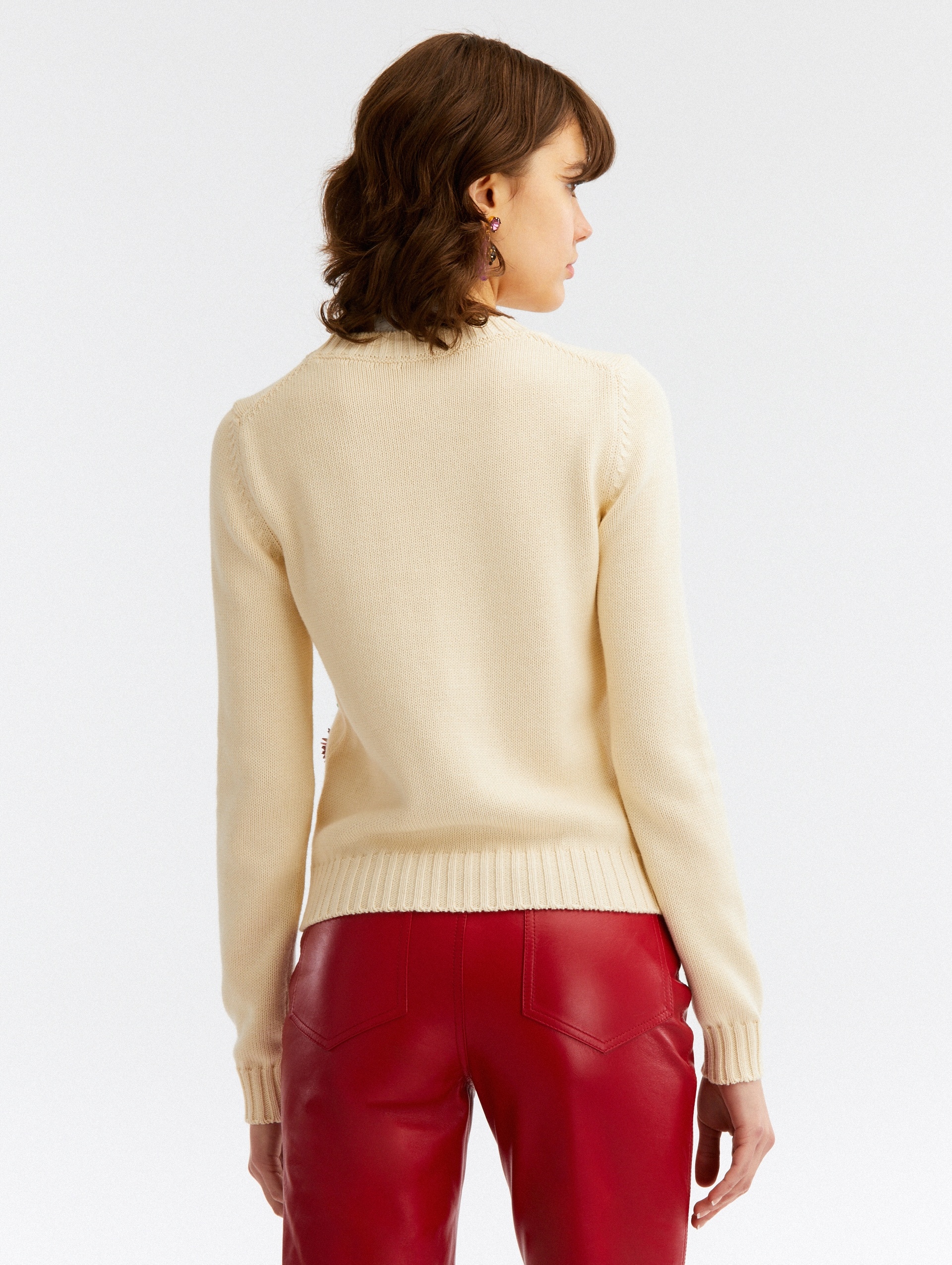 CRYSTAL FLORAL EMBROIDERED PULLOVER - 3