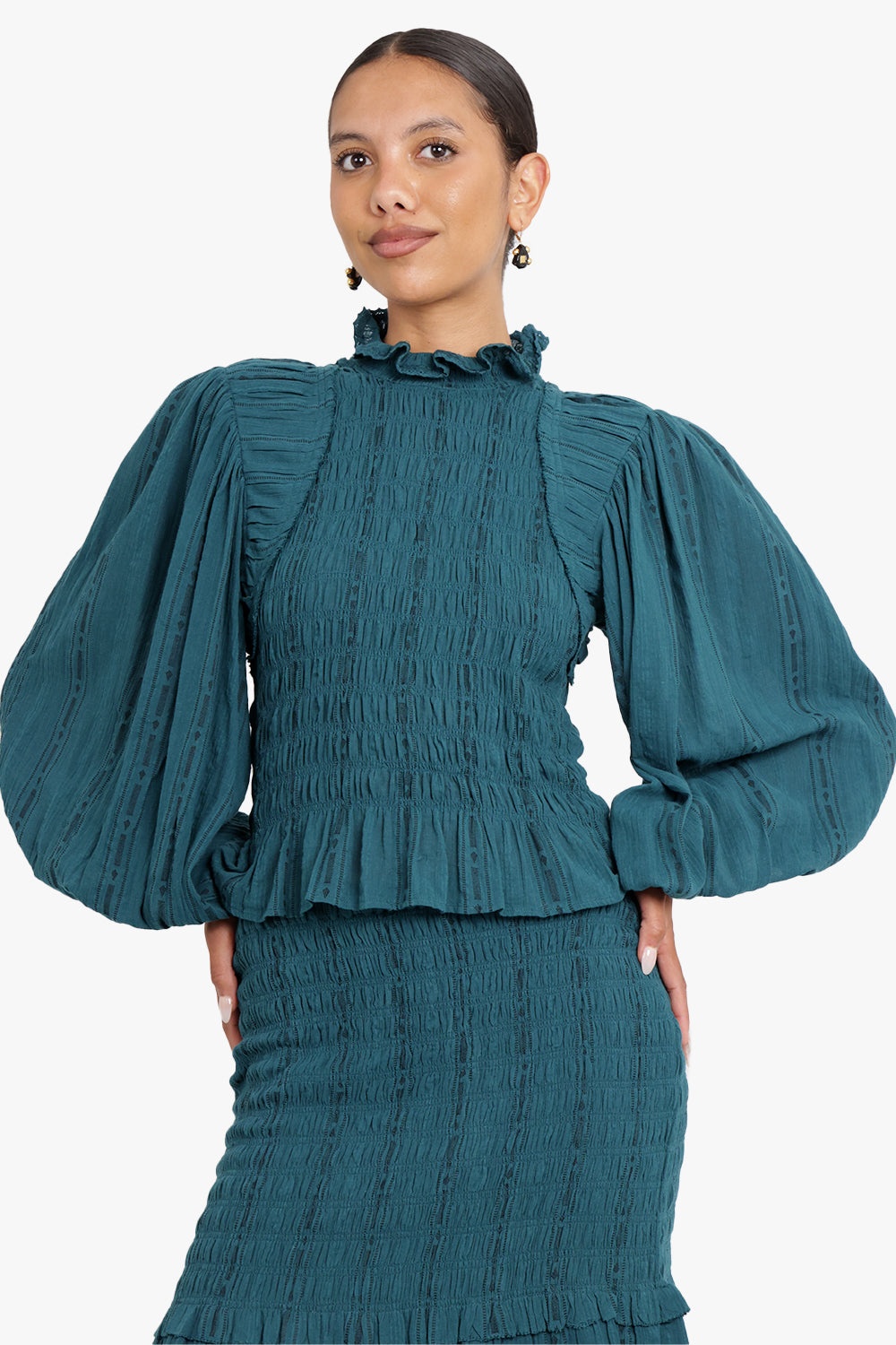 IDRIS COTTON TOP | TEAL - 3