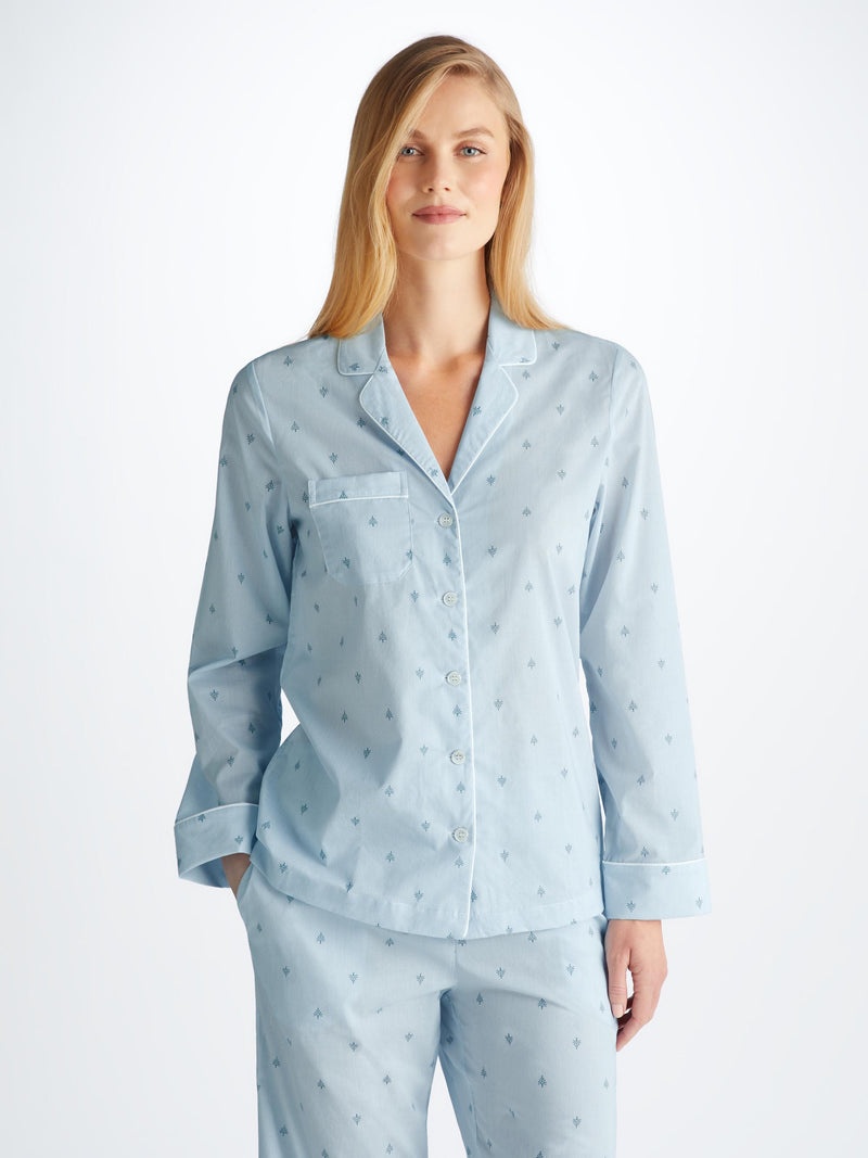 Women's Pyjamas Nelson 100 Cotton Batiste Blue - 3