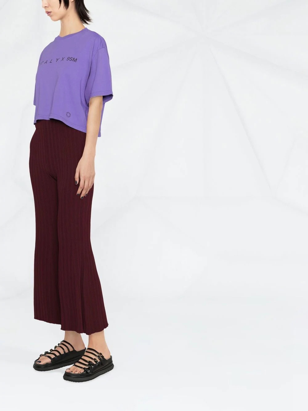 logo-print cropped T-shirt - 4