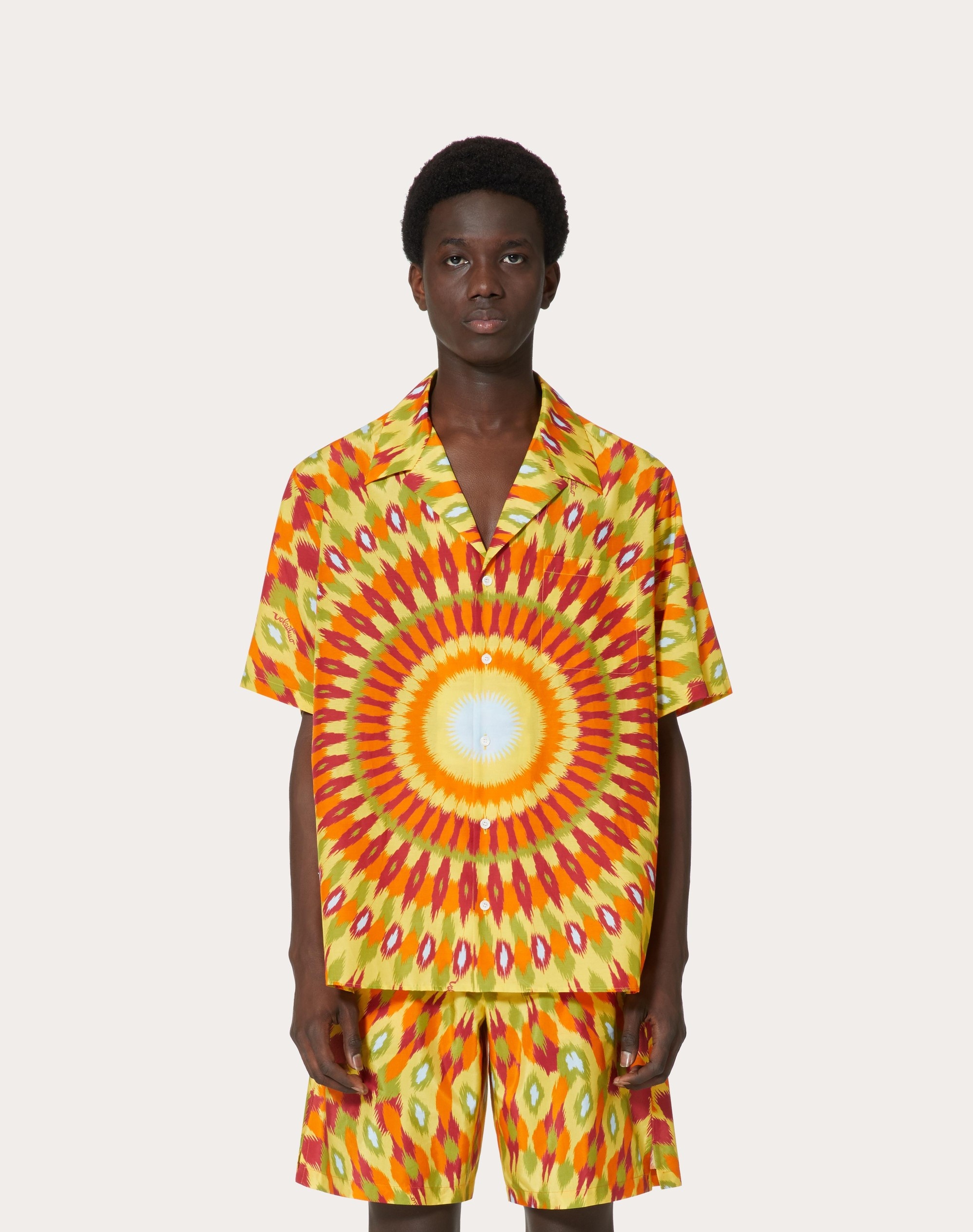 ROUND RAIN PRINT SILK AND COTTON SHIRT - 3
