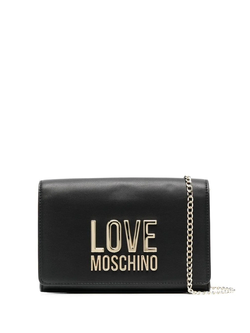 logo-lettering faux-leather clutch bag - 1