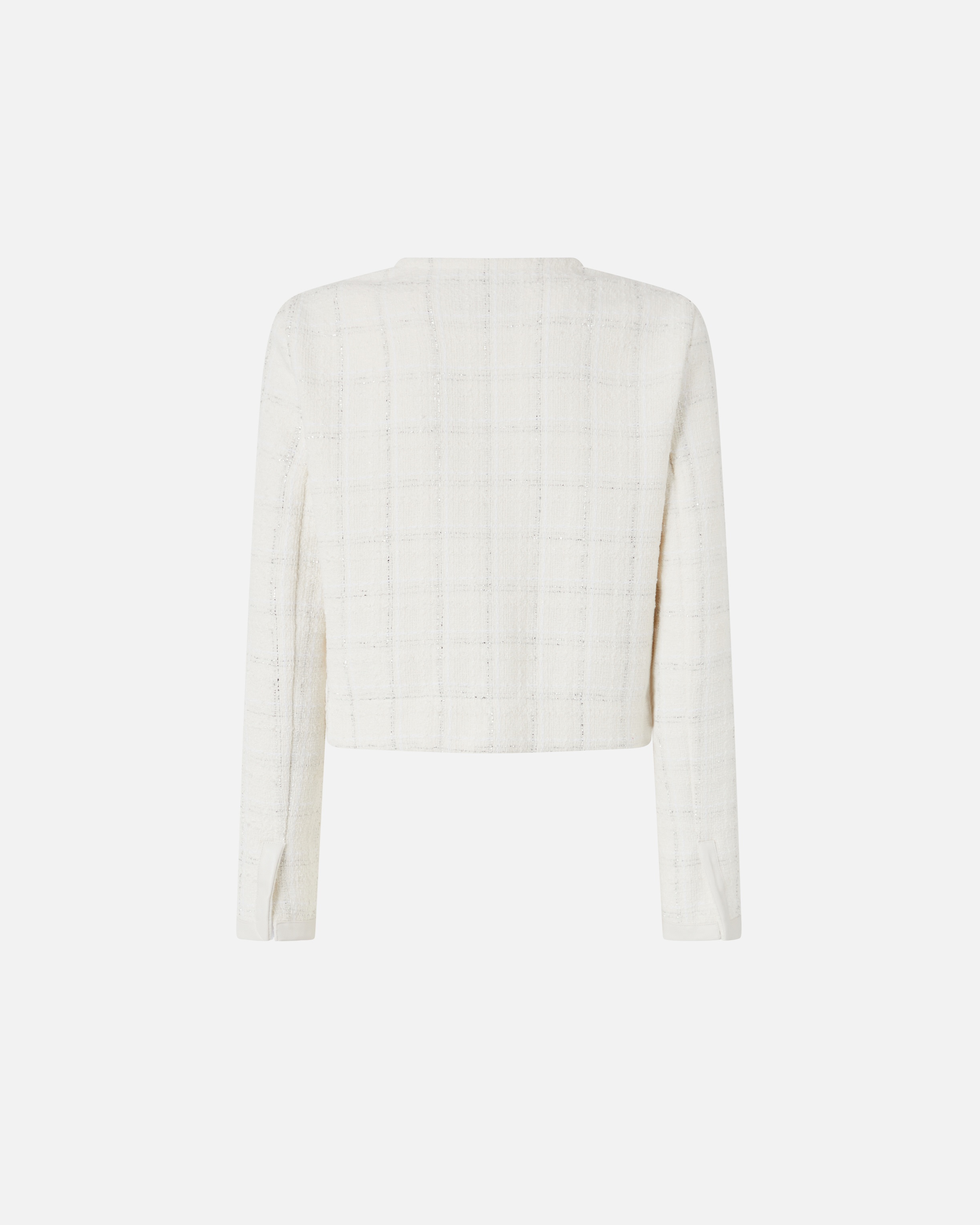 SMALL OPEN JACKET IN TWEED AND FAUX LEATHER - 6
