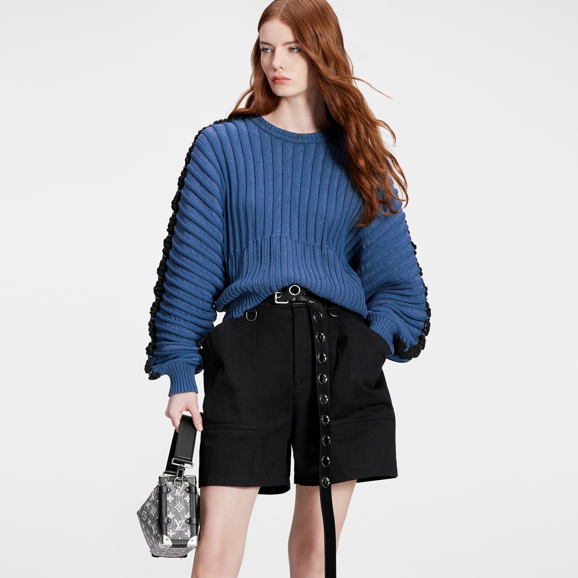 Mixed Knit Oversized Pullover - 5