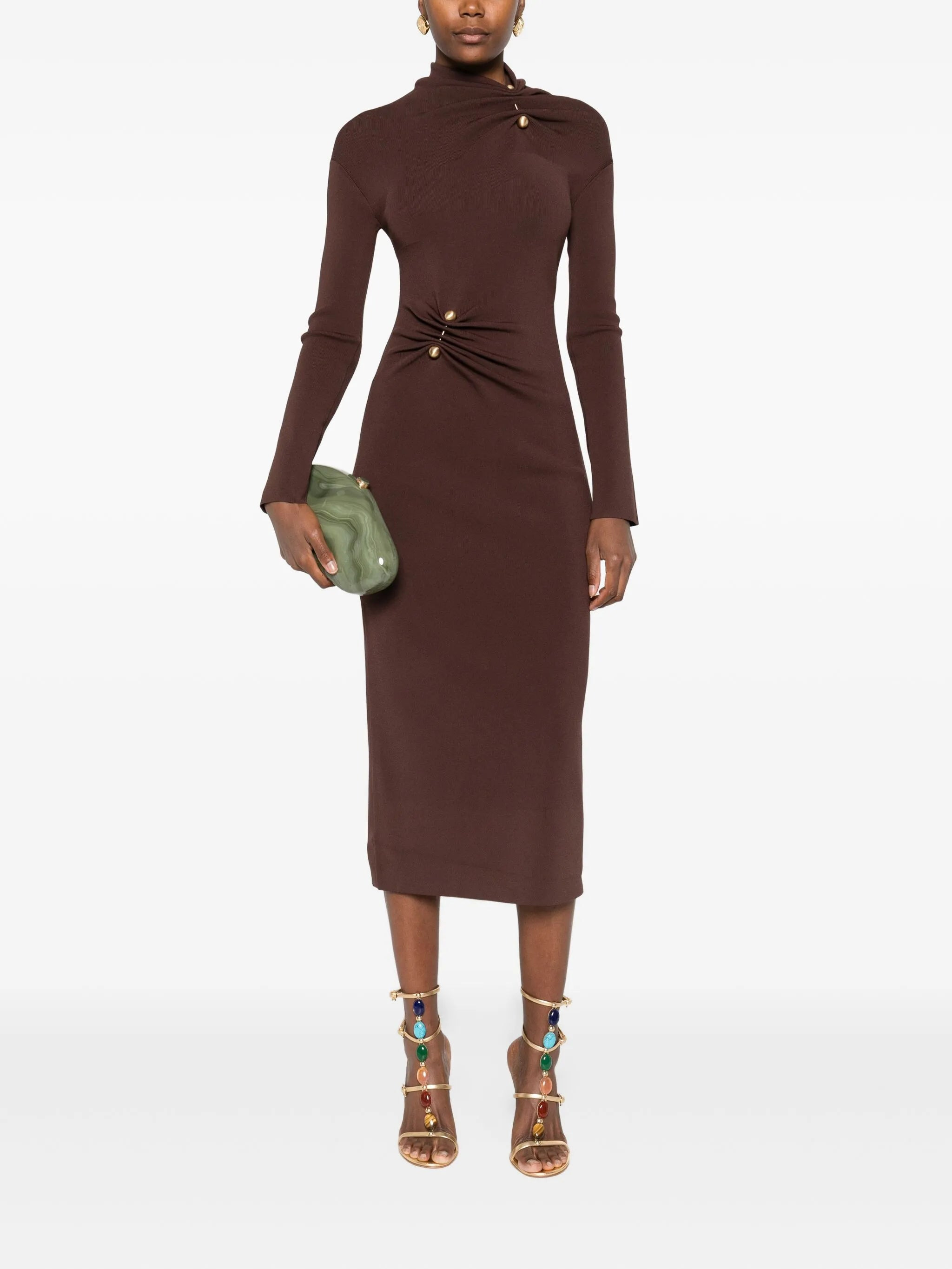 Cult Gaia Twist-detail Button Midi Dress - 5