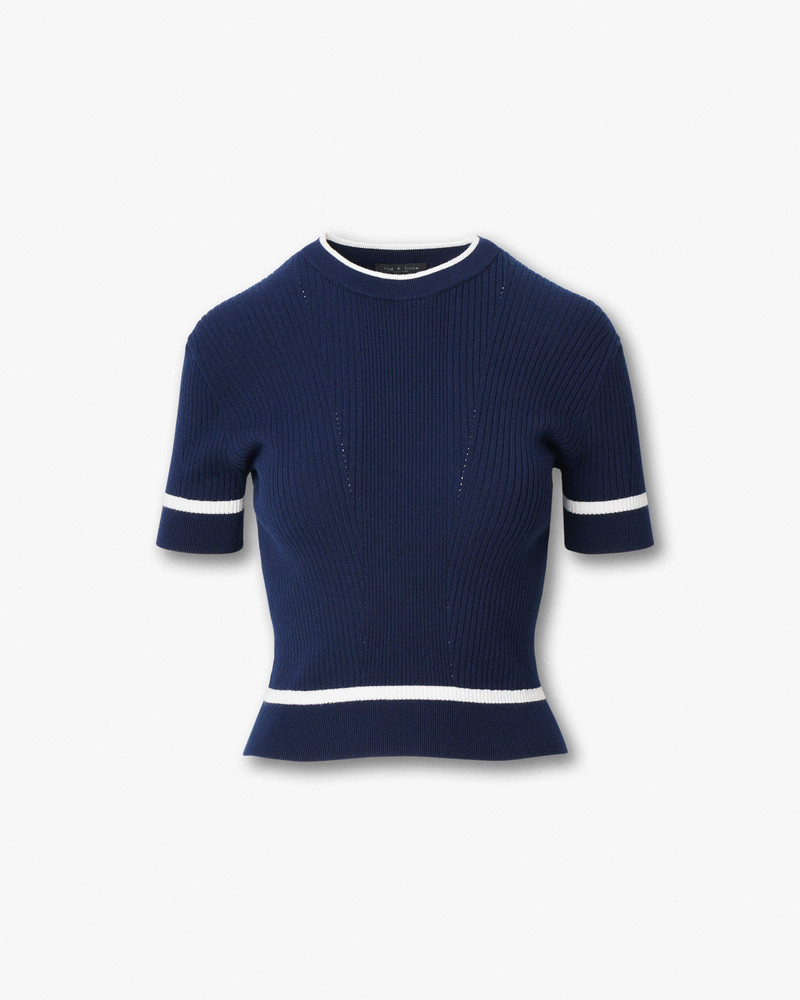 Kassy Ribbed Short-Sleeve Sweater 1