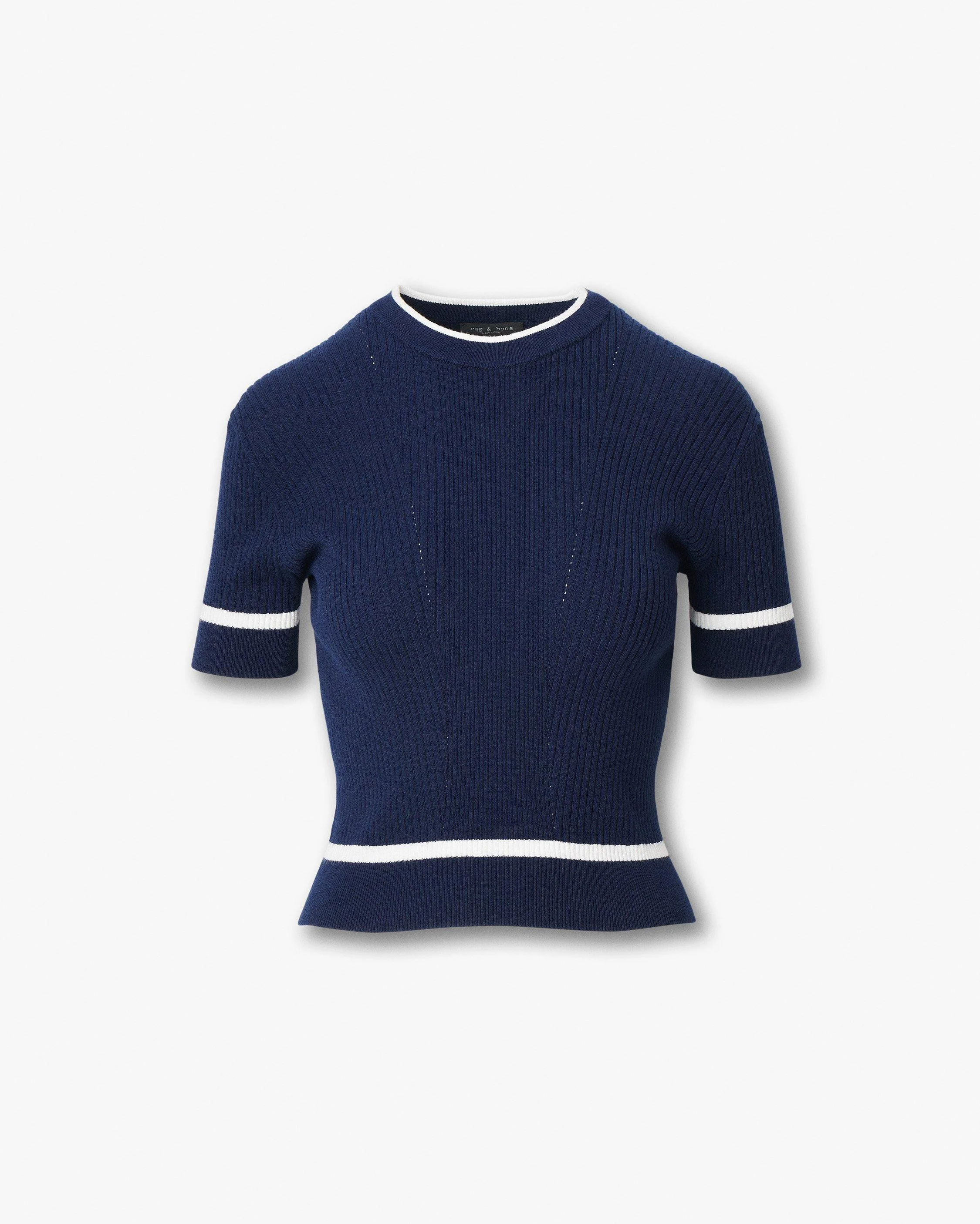 Kassy Ribbed Short-Sleeve Sweater - 1