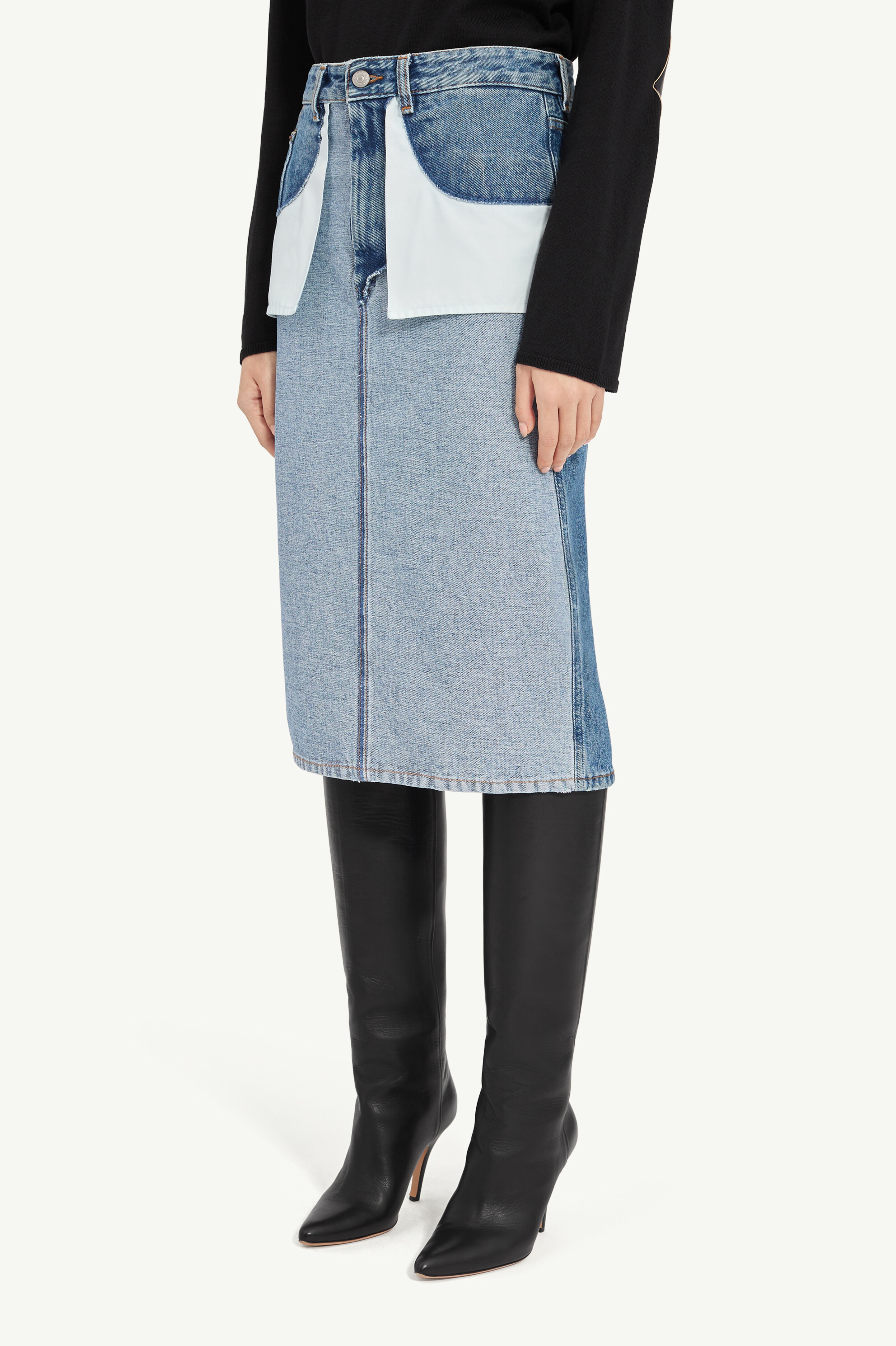 Denim midi skirt - 5