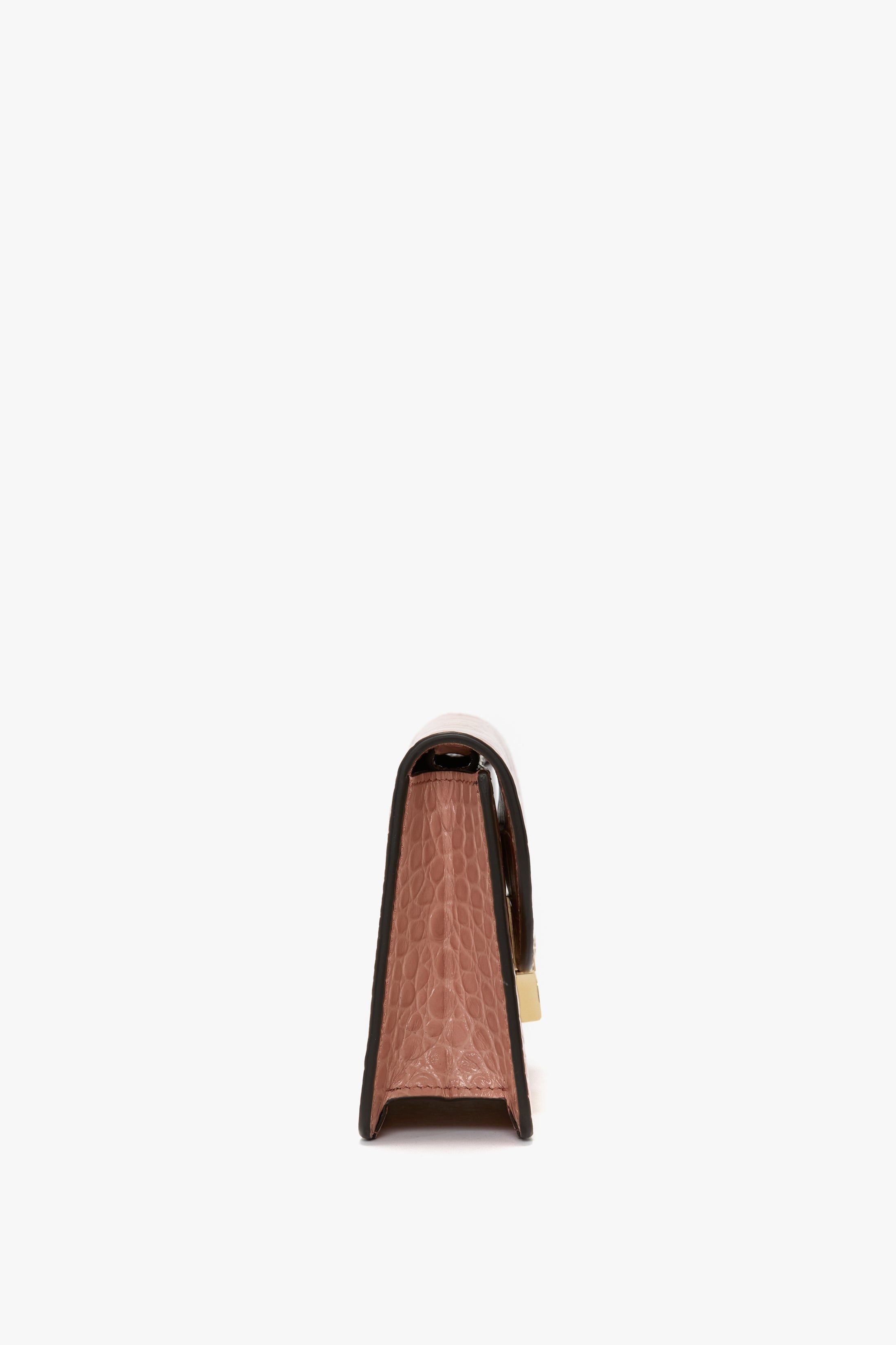 Nano Dorian Wristlet In Blush Pink Croc Embossed Leather - 3