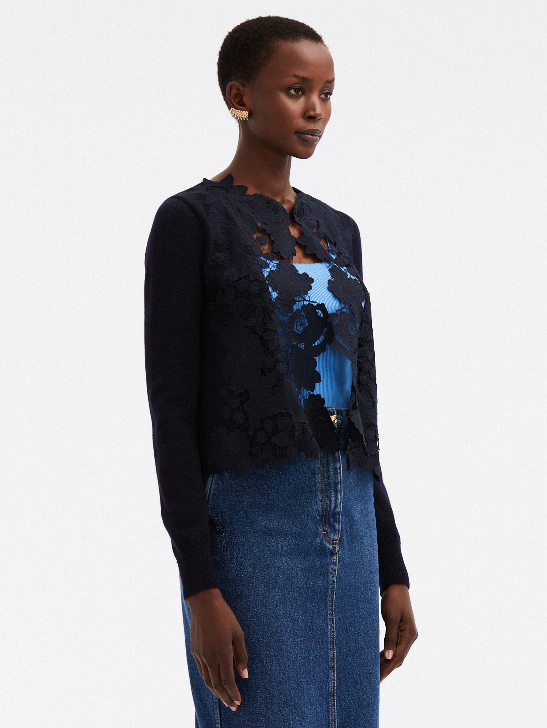 MIXED BOTANICAL LACE CARDIGAN - 4