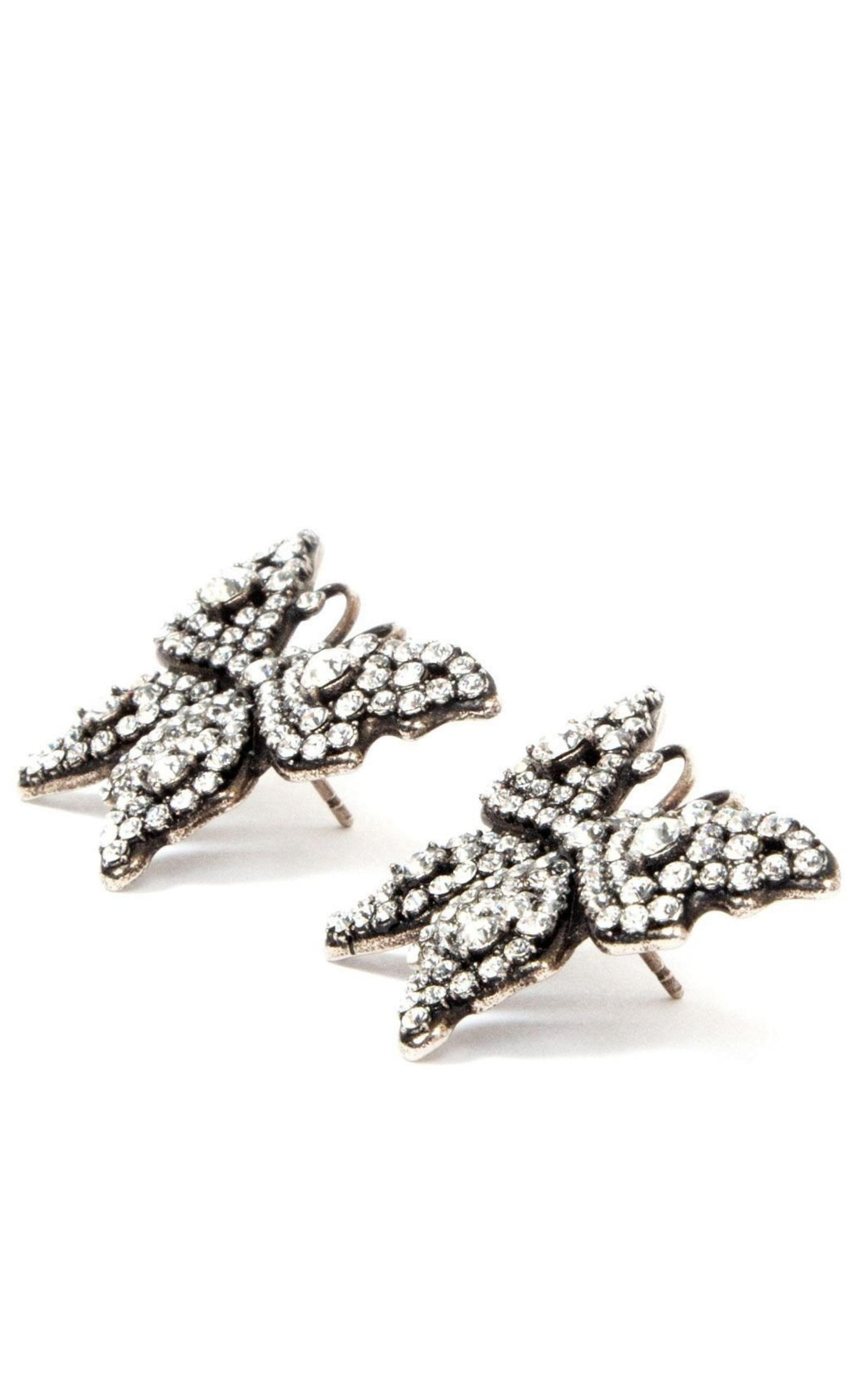 Crystal Embellished Butterfly Earrings - 3
