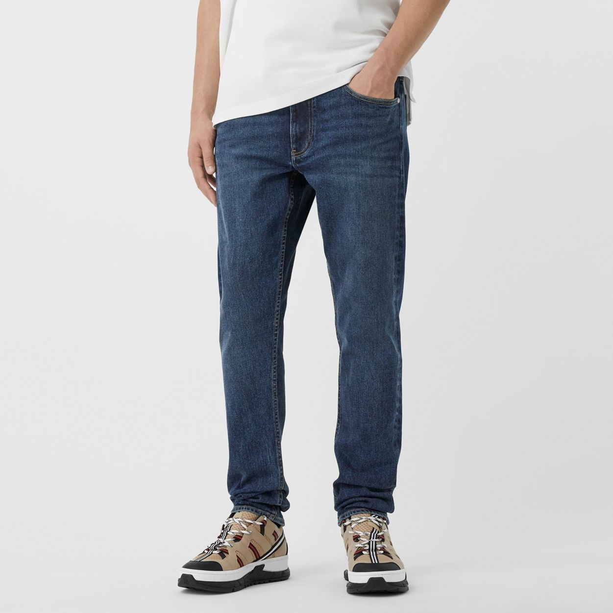 Slim Fit Washed Denim Jeans - 4