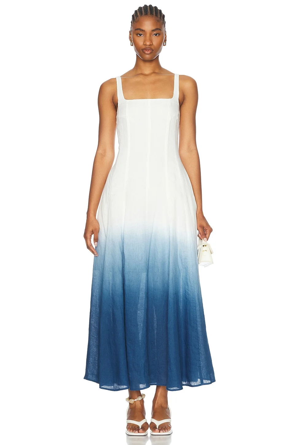 Athena Sleeveless Panelled Midi Dress With Godets - 1