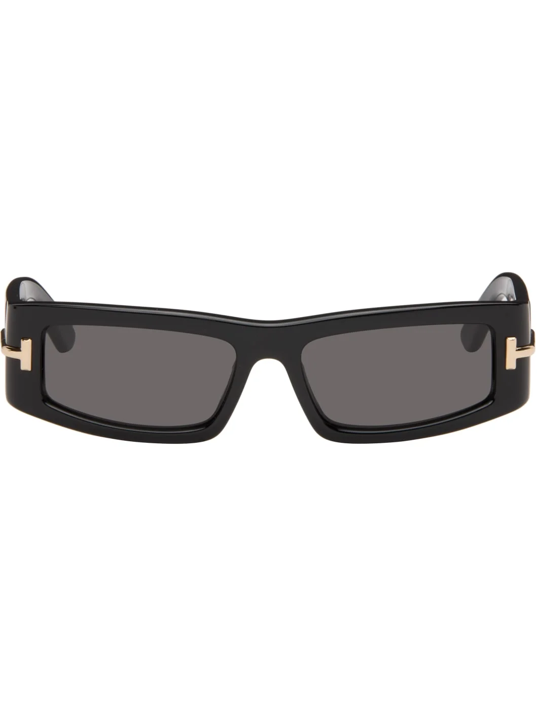 Black Icon Rectangular Acetate Sunglasses - 1