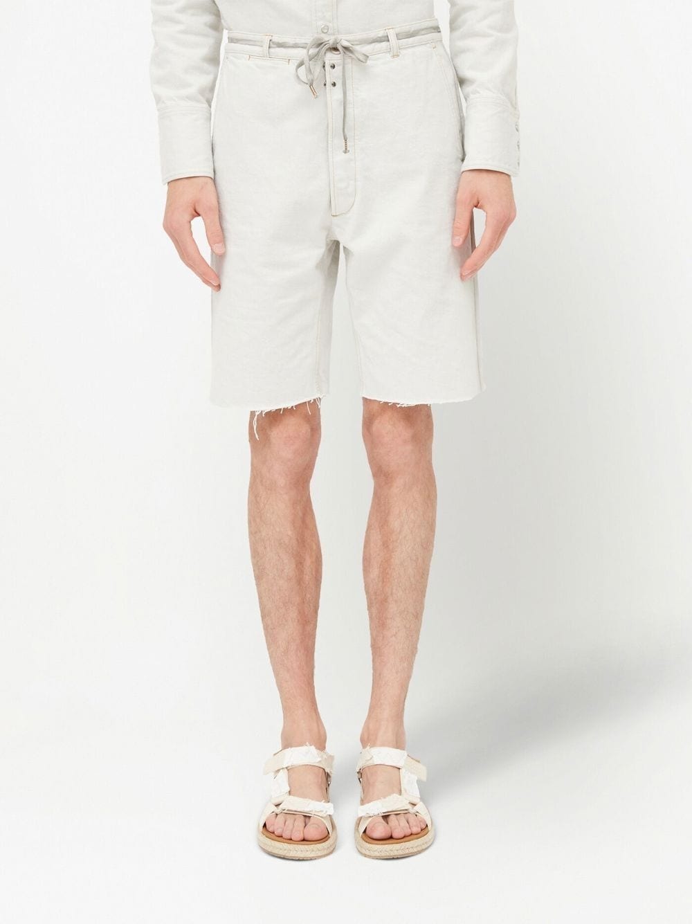 knee-length denim shorts - 2