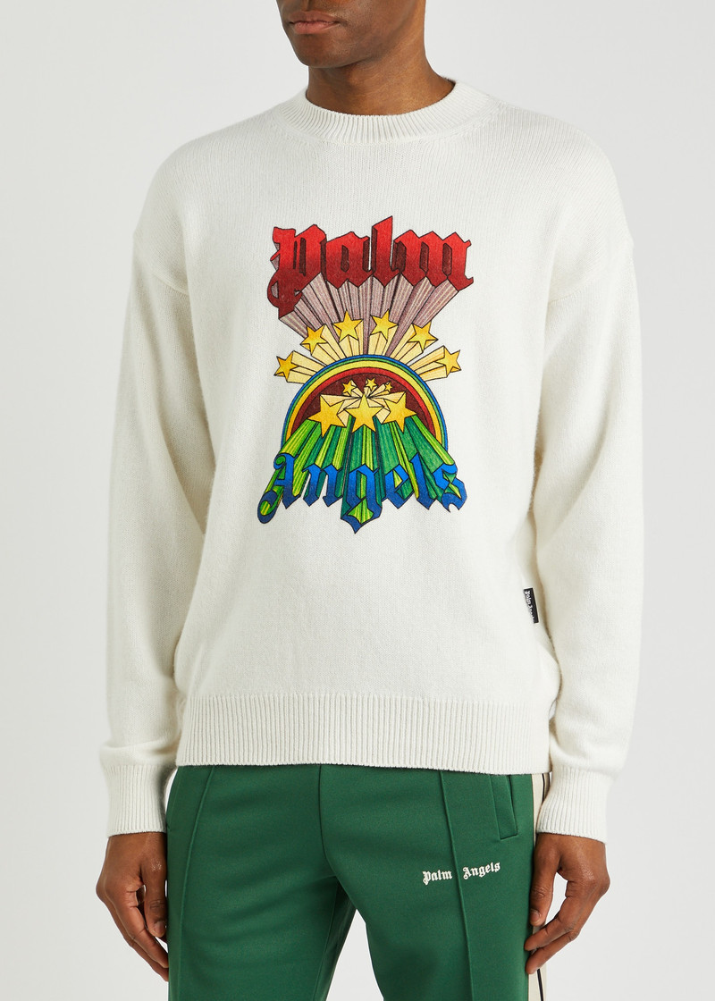 Palm Angels Printed wool-blend jumper outlook