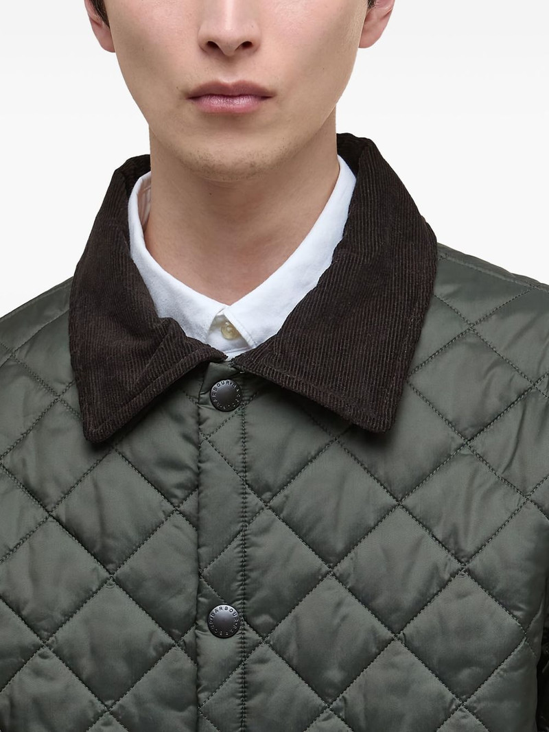 diamond-quilted corduroy-collar jacket 5