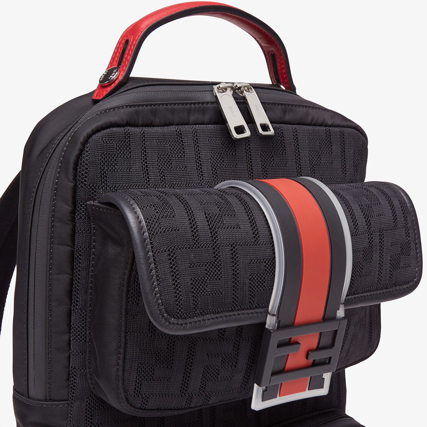 Black tech fabric backpack - 4