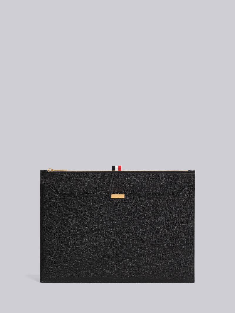 Pebble Grain Leather Lock Medium Document Holder - 1