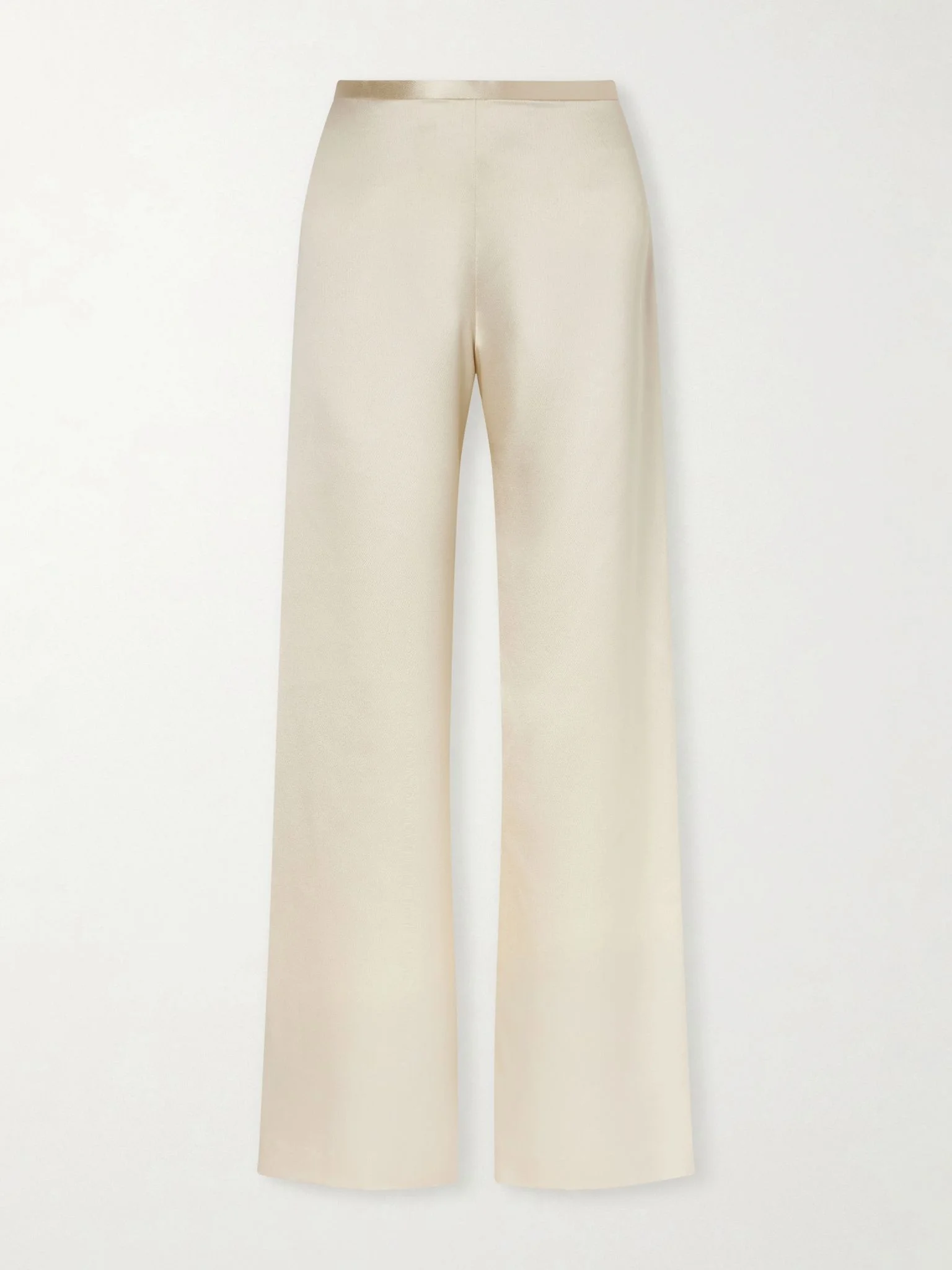 Ardyn hammered-silk wide-leg pants Cream - 1