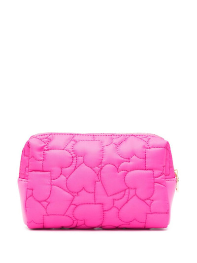 Moschino logo-patch quilted toiletry bag outlook