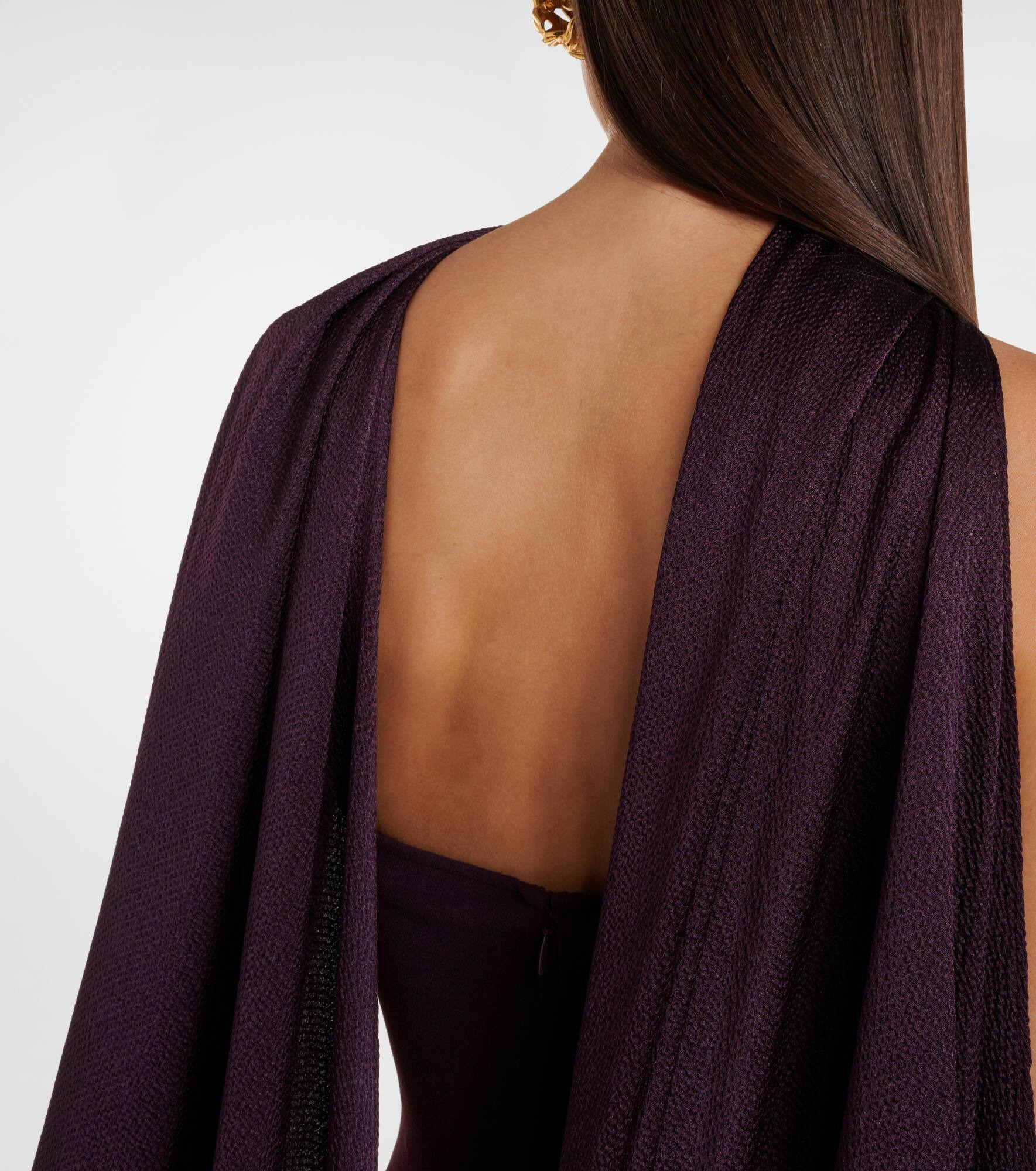 Ophelia cape-detail halterneck gown - 5