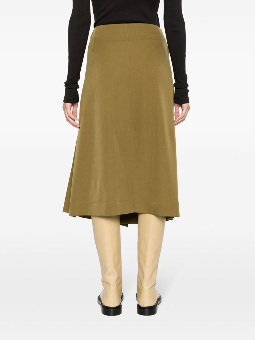 pleated wool wrap skirt - 4