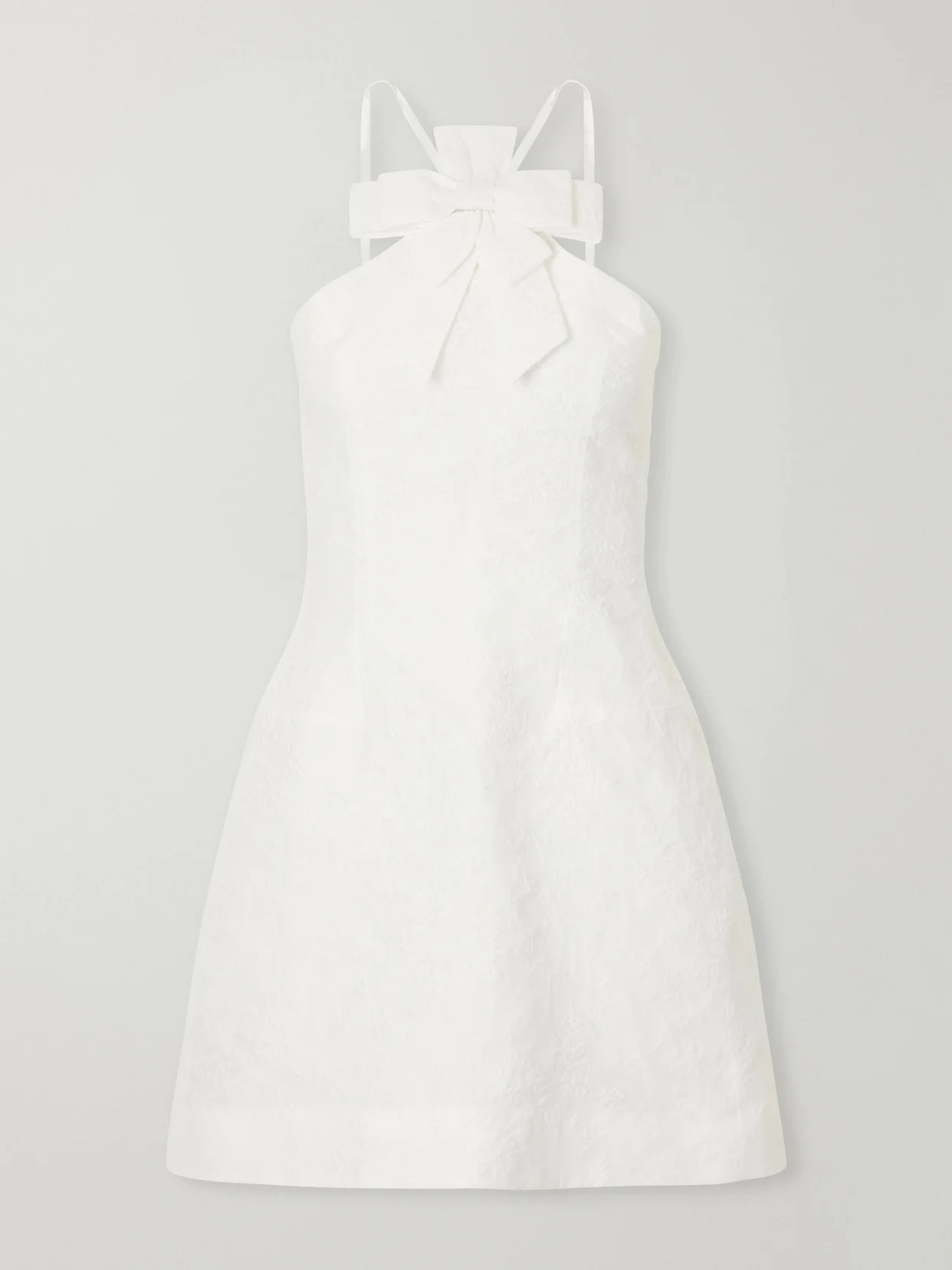 Bow-detailed Taffeta Mini Dress - 1