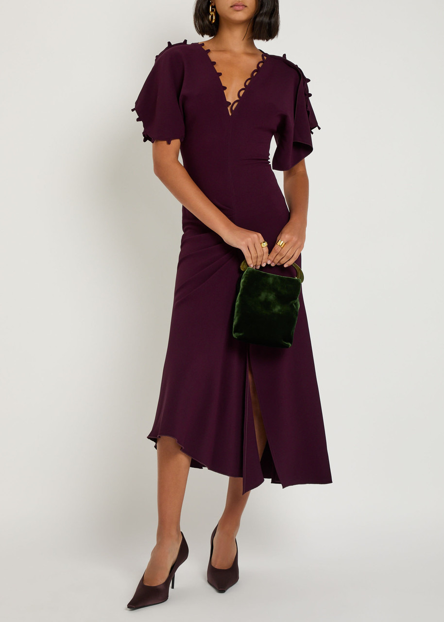 Victoria Beckham Rouleau Asymmetric Crepe Midi Dress - 4