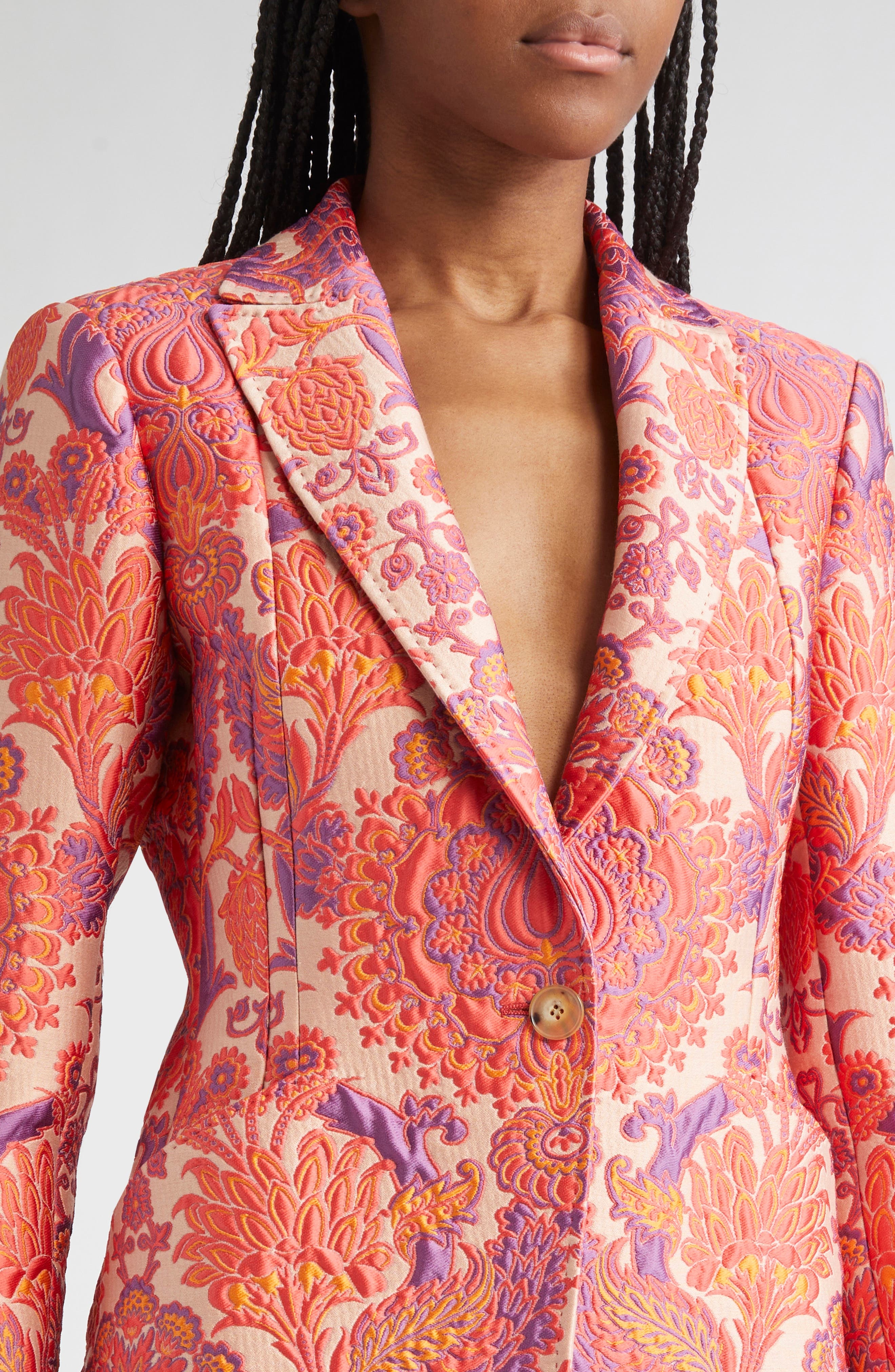 Etro Paisley Metallic Brocade Single Breasted Blazer in Var. Multicolor F.do Bianco at Nordstrom - 5