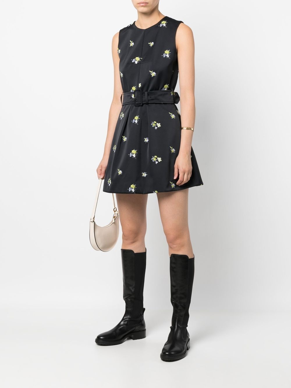embroidered sleeveless mini dress - 2