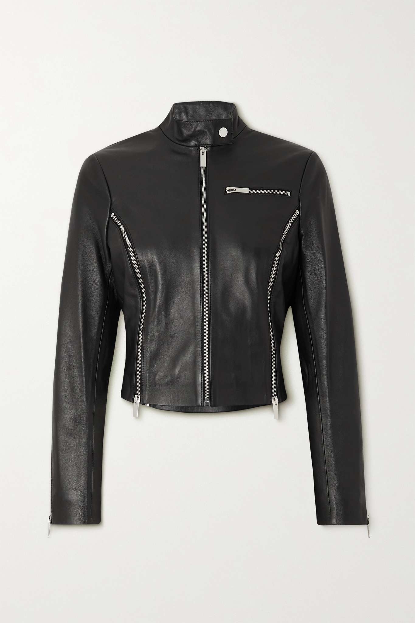 Leather biker jacket - 1