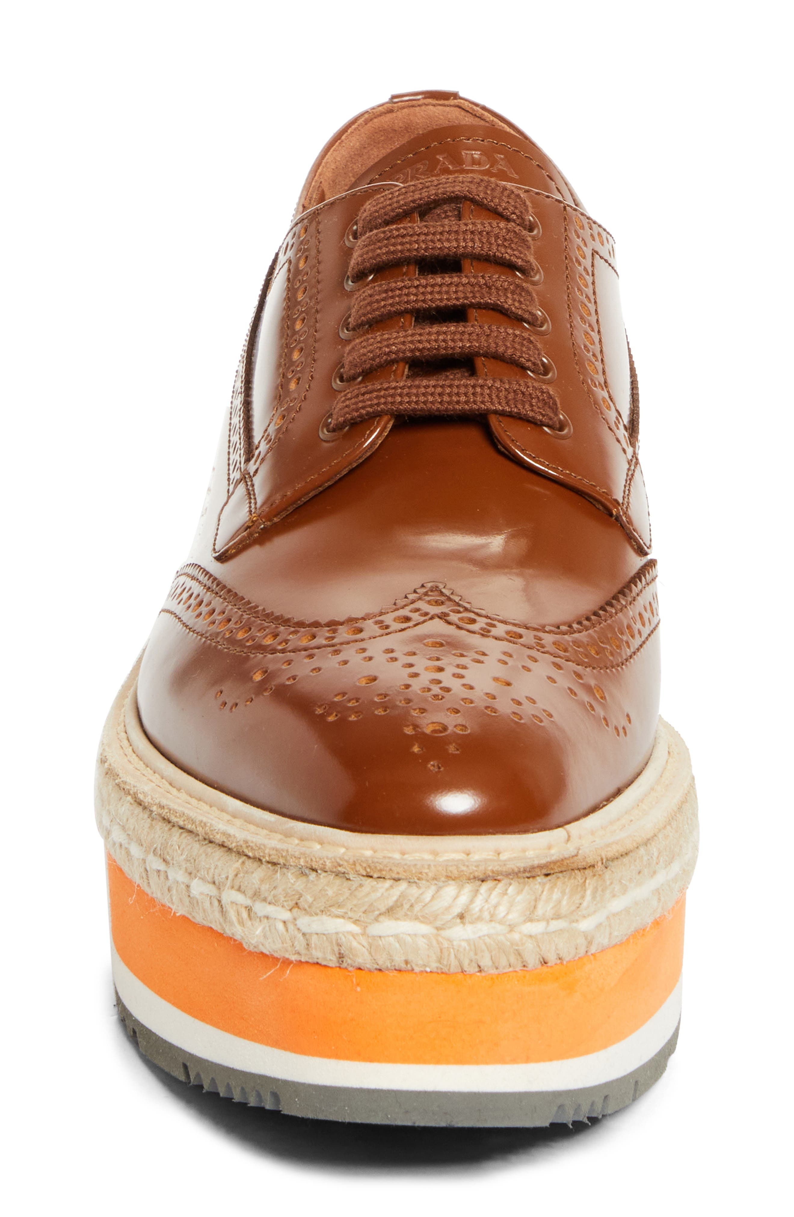 Prada Re-Edition Platform Wingtip Oxford in Tabacco at Nordstrom - 5