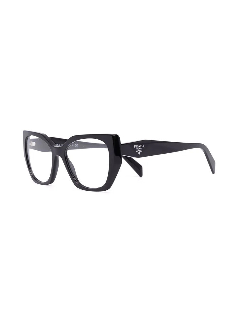 Prada cat eye-frame logo-embossed glasses outlook