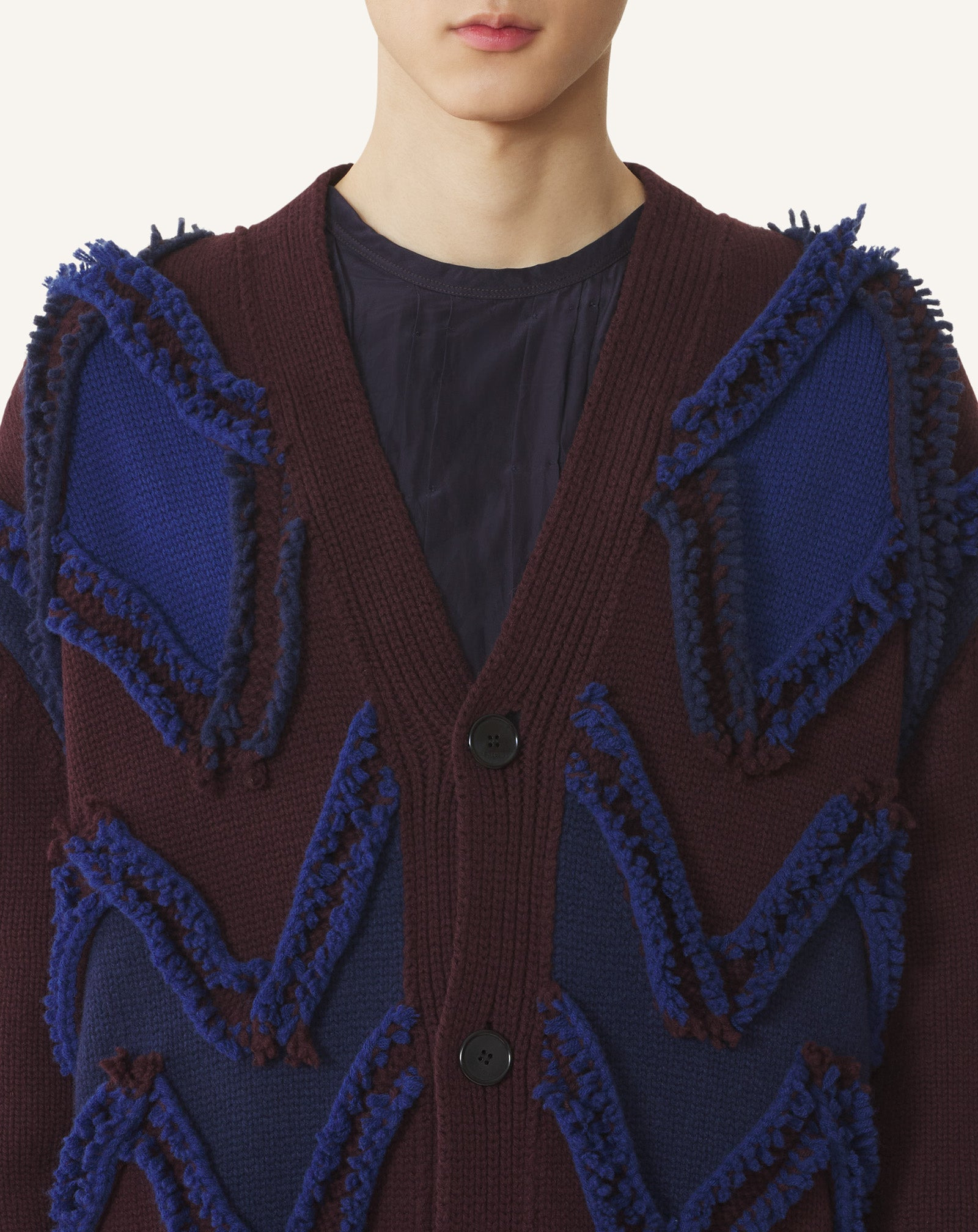 OVERSIZED JACQUARD CARDIGAN - 5
