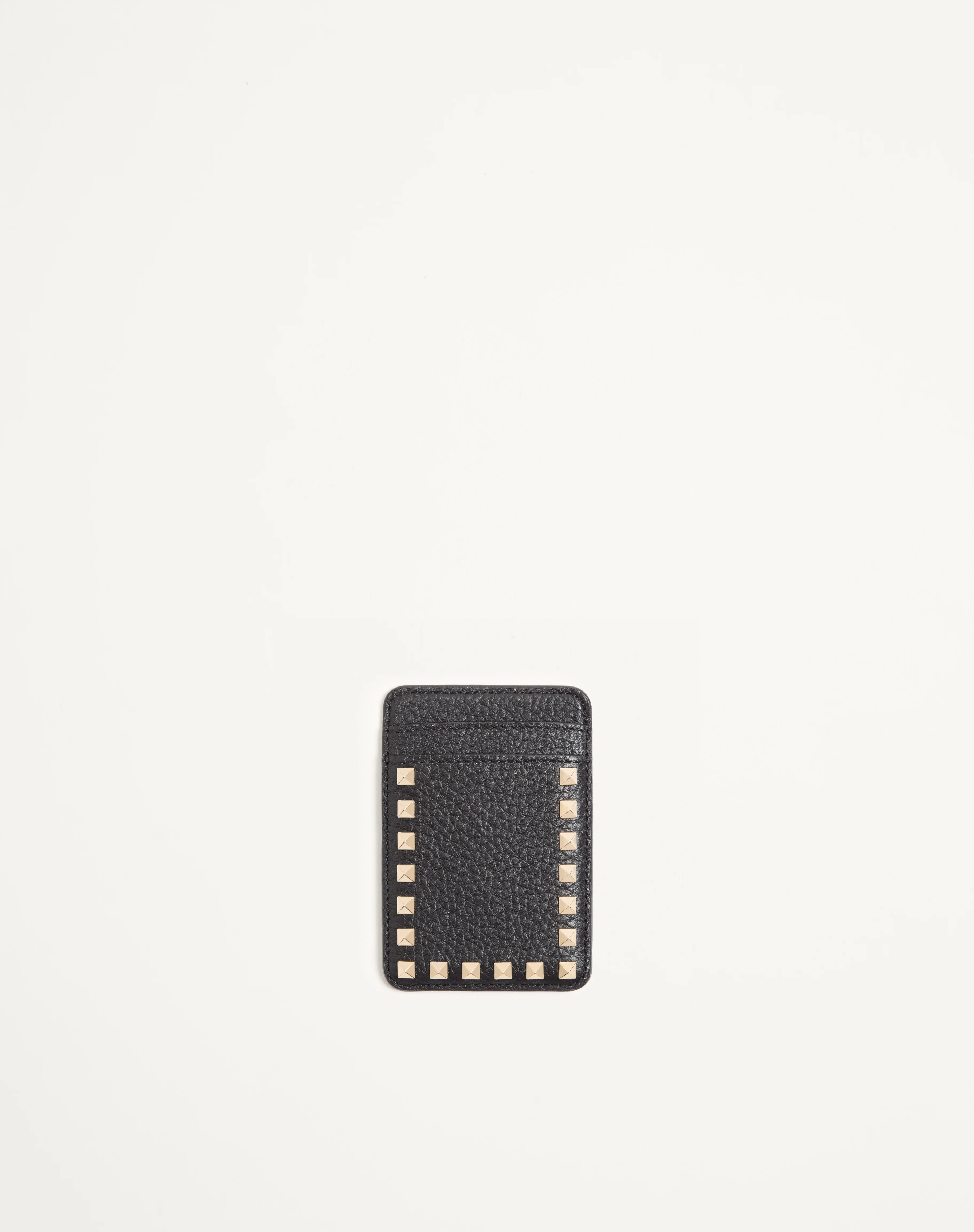 VALENTINO GARAVANI ROCKSTUD MAGNETIC CARDHOLDER IN GRAINY CALFSKIN - 1